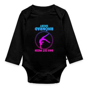 Turnen Rhönrad Gymnsatik Turntrainer Sportverein T - Baby Bio-Langarm-Body - Schwarz - Vorne
