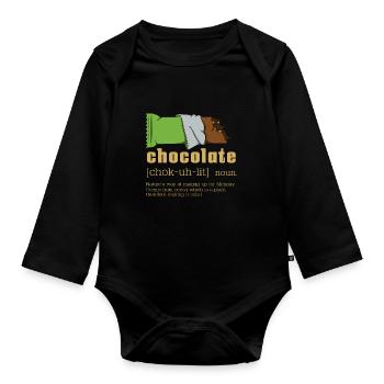 Chocolate noun - Organic Longsleeve Baby Bodysuit - black - Front
