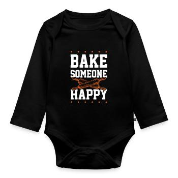 Bake someone Happy - Baby Bio-Langarm-Body - Schwarz - Vorne