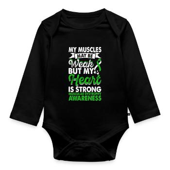Muscles may be weak. Month of the - Organic Longsleeve Baby Bodysuit - black - Front