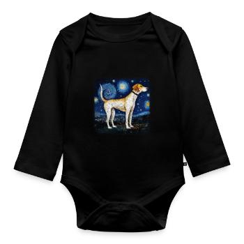 American Foxhound Van Gogh nuit étoilée - Body Bébé bio manches longues - noir - Devant
