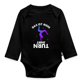 Turnen Gymnsatik Turnsport Trainer Sportverein Tur - Baby Bio-Langarm-Body - Schwarz - Vorne