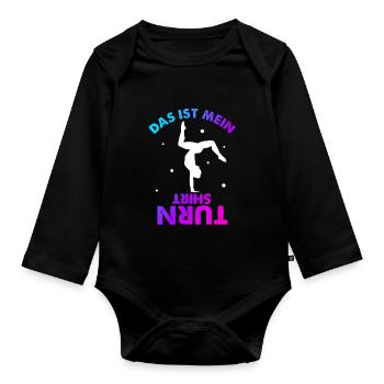 Turnen Gymnsatik Handstand Trainer Sportverein Tur - Baby Bio-Langarm-Body - Schwarz - Vorne