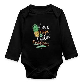 Day of embryo transfer IVF in vitro fertilization - Organic Longsleeve Baby Bodysuit - black - Front