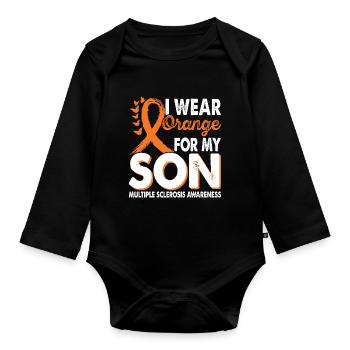 Wear orange for the month of the - Organic Longsleeve Baby Bodysuit - black - Front