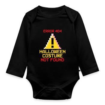 Halloween Costume Not Found - Organic Longsleeve Baby Bodysuit - black - Front