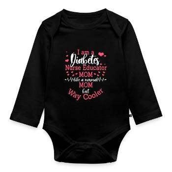 Mignon Diabetes Nurse Mom Design - Body Bébé bio manches longues - noir - Devant