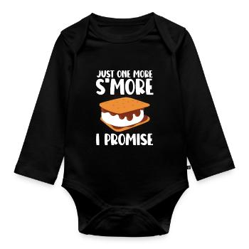 Camping Marshmallow Funny Just One More Smore I Pr - Baby Bio-Langarm-Body - Schwarz - Vorne