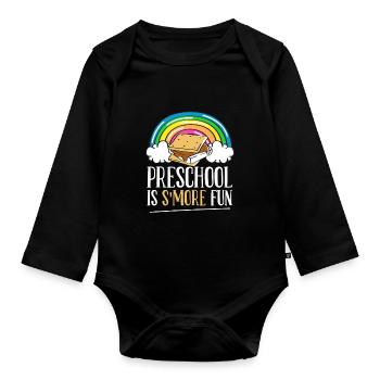 Camping Kids Preschool Is Smore Fun Rainbow Marshm - Baby Bio-Langarm-Body - Schwarz - Vorne