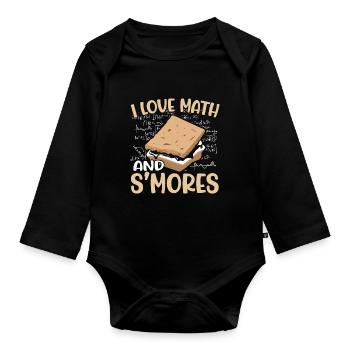 I Love Math And Smores Funny Marshmallow Camper Sc - Baby Bio-Langarm-Body - Schwarz - Vorne