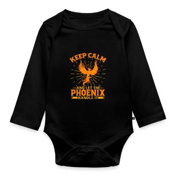 Phoenix Bird Mythical Creatures - Organic Longsleeve Baby Bodysuit - black - Front