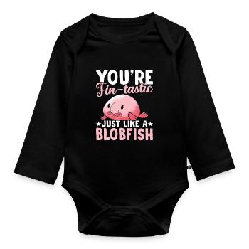 Du Bist Ein Flossenschmeckender Blobfish-besitzer, - Baby Bio-Langarm-Body - Schwarz - Vorne