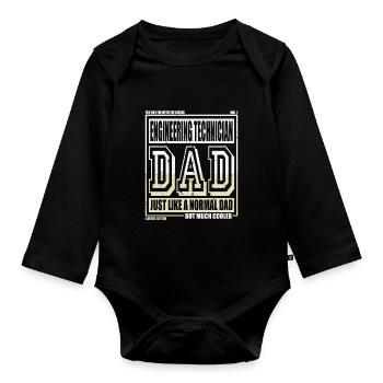 Engineering Technician Dad Gift - Organic Longsleeve Baby Bodysuit - black - Front