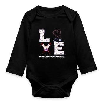 Infirmière en rhumatologie Saint-Valentin - Body Bébé bio manches longues - noir - Devant