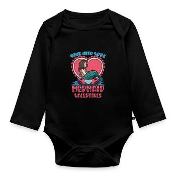 Mermaid Valentine's Day Mermaid Love Ocean - Organic Longsleeve Baby Bodysuit - black - Front