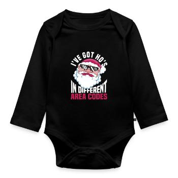 Ich habe Ho's in verschiedenen Vorwahlen Witziger - Baby Bio-Langarm-Body - Schwarz - Vorne