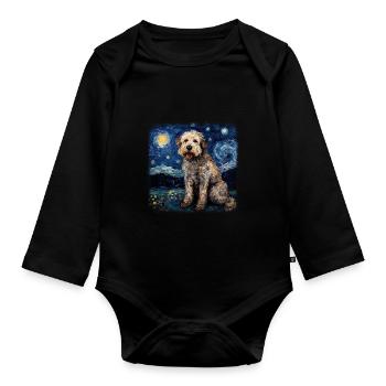 Bolonka Zwetna Van gogh nuit étoilée - Body Bébé bio manches longues - noir - Devant