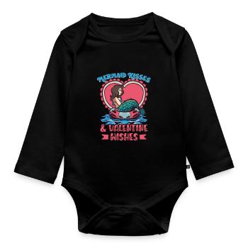 Mermaid Valentine's Day Mermaid Love Ocean - Organic Longsleeve Baby Bodysuit - black - Front