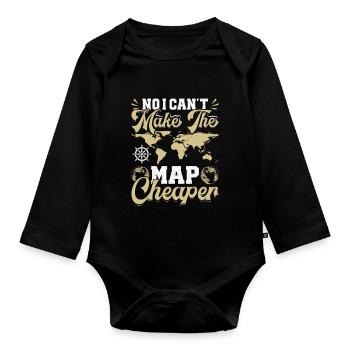 Cartographers - Organic Longsleeve Baby Bodysuit - black - Front
