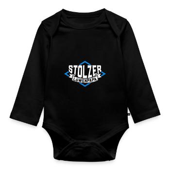 Stolzer Löwenpapa - Baby Bio-Langarm-Body - Schwarz - Vorne