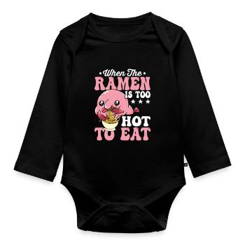 blobfish Ramen zu heiß - Baby Bio-Langarm-Body - Schwarz - Vorne