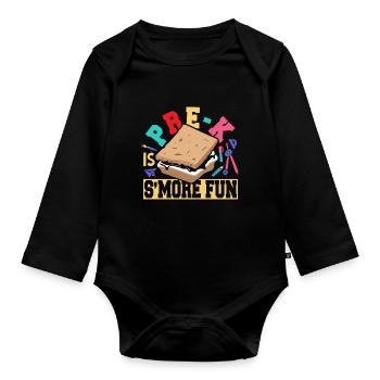 Campfire Kids Pre K est Smore Fun Camping Marshmall - Body Bébé bio manches longues - noir - Devant