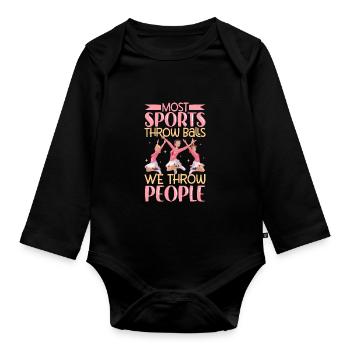 Tenue de pom-pom girl - Body Bébé bio manches longues - noir - Devant