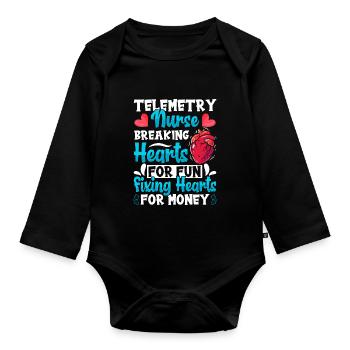 Nursing Assistent Design - Baby Bio-Langarm-Body - Schwarz - Vorne