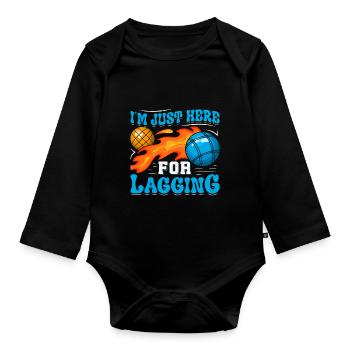 Funny Bocce Game - Organic Longsleeve Baby Bodysuit - black - Front