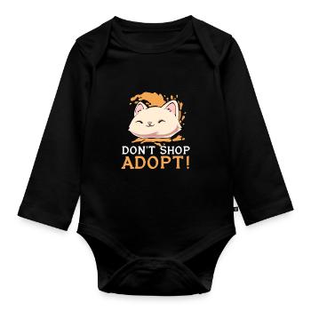 Tiere Retten Adoptieren Pflegen - Baby Bio-Langarm-Body - Schwarz - Vorne