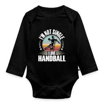 Handballeur Handballeur - Body Bébé bio manches longues - noir - Devant