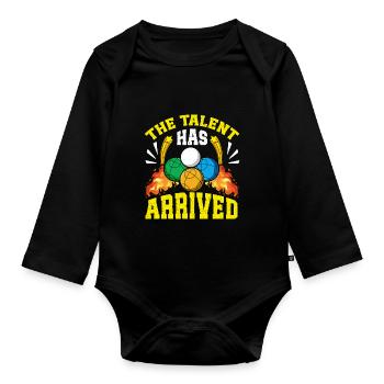Funny Bocce Game - Organic Longsleeve Baby Bodysuit - black - Front