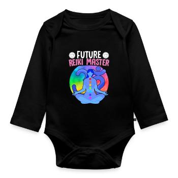 Future Reiki Master Japan Heilkunst - Baby Bio-Langarm-Body - Schwarz - Vorne