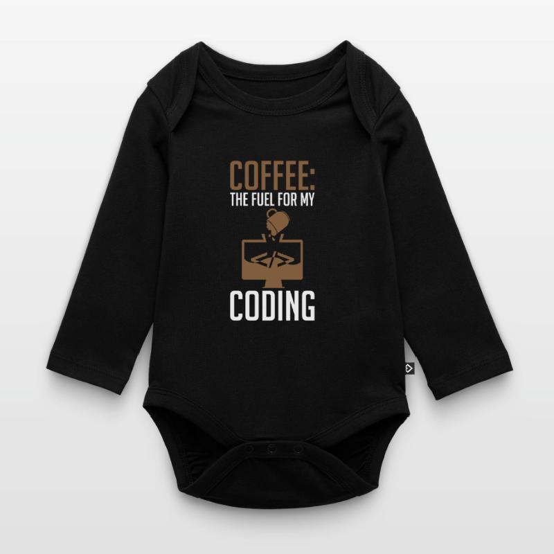 Coder Coffee Le carburant de mon codage Body Bébé bio manches longues