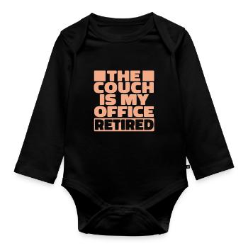 Pensioner Pension Humor - Organic Longsleeve Baby Bodysuit - black - Front