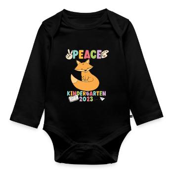 Fuchs Peace Kindergarten 2023 - Baby Bio-Langarm-Body - Schwarz - Vorne