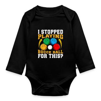 Funny Bocce Game - Organic Longsleeve Baby Bodysuit - black - Front