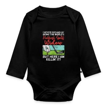 Heißeste Golf-Witwe - Baby Bio-Langarm-Body - Schwarz - Vorne