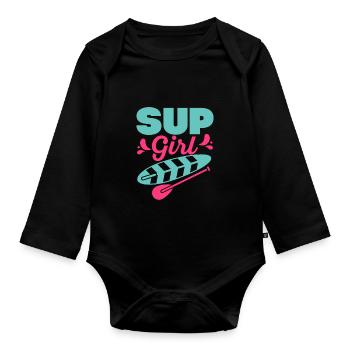 SUP Girl Stand Up Paddling Board - Baby Bio-Langarm-Body - Schwarz - Vorne