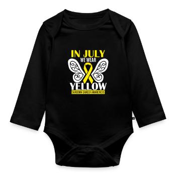 Sarcoma Cancer Awareness - Organic Longsleeve Baby Bodysuit - black - Front