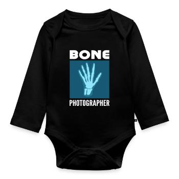 Bone Photographer Rad Tech X-Ray Technologist - Organic Longsleeve Baby Bodysuit - black - Front