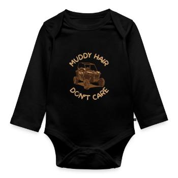 Muddy Hair Don't Care - Baby Bio-Langarm-Body - Schwarz - Vorne