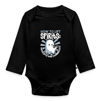 Bodybuilding Powerlifting Weightlifting Fitness - Organic Longsleeve Baby Bodysuit - black - Front