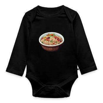 Bol de couscous - Body Bébé bio manches longues - noir - Devant
