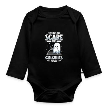 Bodybuilding Powerlifting Gewichtheben Fitness - Baby Bio-Langarm-Body - Schwarz - Vorne