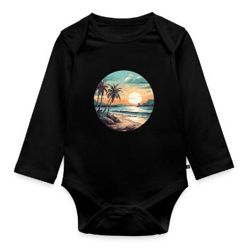Island Beach Holiday Sun - Body Bébé bio manches longues - noir - Devant
