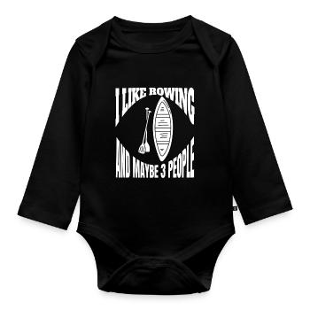 Équipe d’aviron Club d’aviron - Body Bébé bio manches longues - noir - Devant