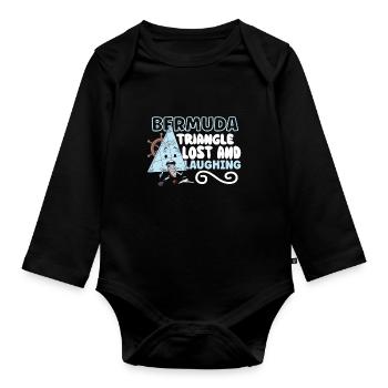 Mysterious enforced disappearances in the Bermuda Triangle - Organic Longsleeve Baby Bodysuit - black - Front