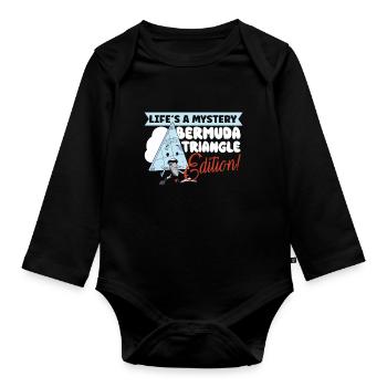 Mysterious enforced disappearances in the Bermuda Triangle - Organic Longsleeve Baby Bodysuit - black - Front