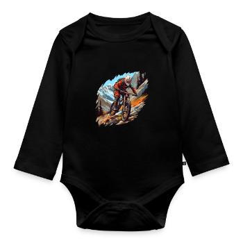 Mountain bike - Organic Longsleeve Baby Bodysuit - black - Front